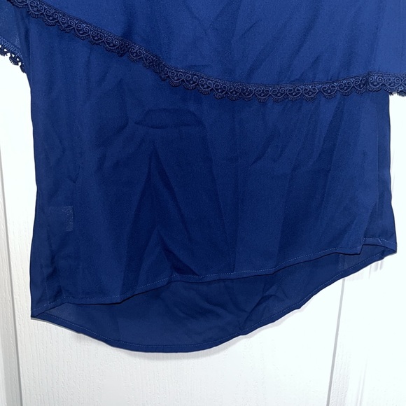 One-sided, sheer off shoulder, tank top, shirt, blouse - Picture 7 of 7